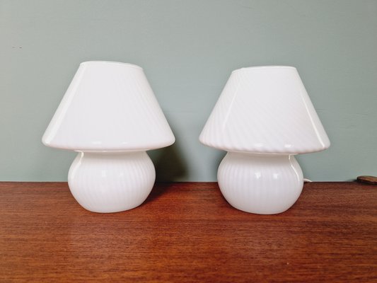 Murano Glass Mushroom Lamps, 1970s, Set of 2-FAX-1731523