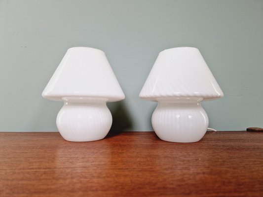 Murano Glass Mushroom Lamps, 1970s, Set of 2-FAX-1731523