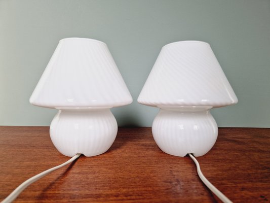 Murano Glass Mushroom Lamps, 1970s, Set of 2-FAX-1731523