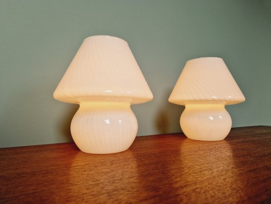 Murano Glass Mushroom Lamps, 1970s, Set of 2-FAX-1731523