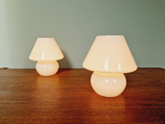 Murano Glass Mushroom Lamps, 1970s, Set of 2-FAX-1731523