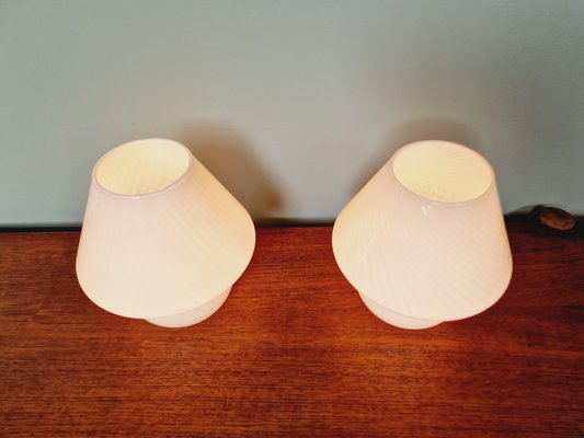 Murano Glass Mushroom Lamps, 1970s, Set of 2-FAX-1731523