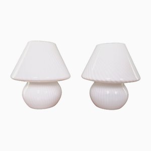 Murano Glass Mushroom Lamps, 1970s, Set of 2-FAX-1731523