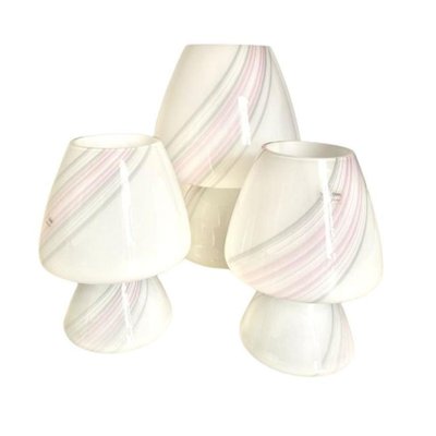 Murano Glass Mushroom Lamps, Italy, 1970s, Set of 3-TOI-1806953