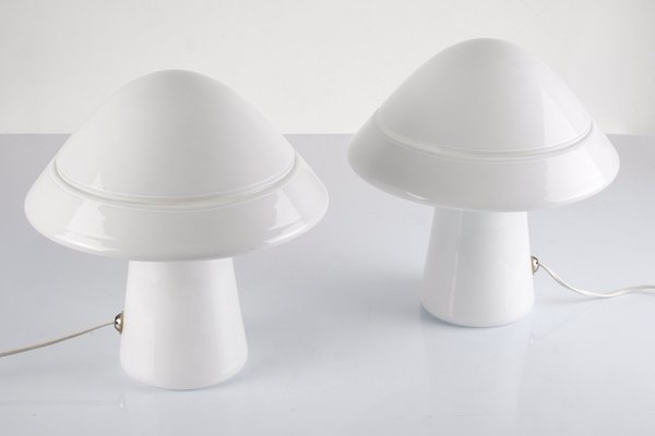 Murano Glass Mushroom Table Lamps by Guido De Majo for Res Murano, Italy, Set of 2-LBS-1378508