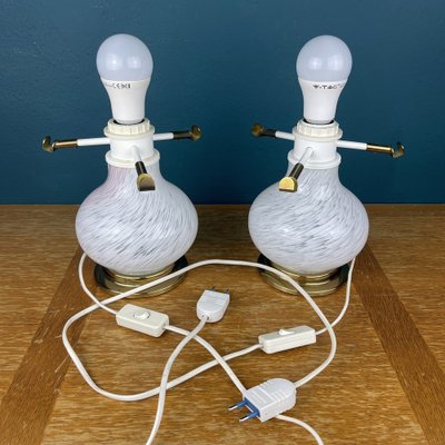 Murano Glass Mushroom Table Lamps, Italy, 1970s, Set of 2-WQC-1327811