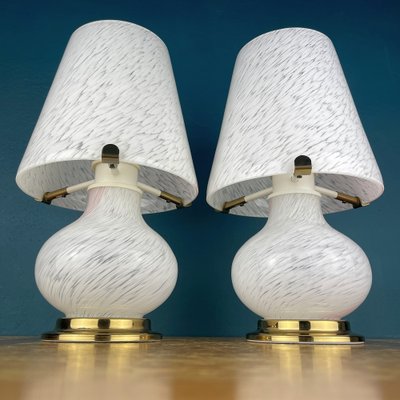 Murano Glass Mushroom Table Lamps, Italy, 1970s, Set of 2-WQC-1327811