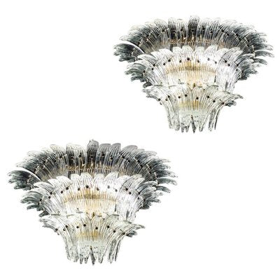 Murano Glass Palmette Chandeliers, 1970s, Set of 2-MBH-1032520