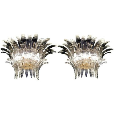 Murano Glass Palmette Chandeliers, 1970s, Set of 2-MBH-1032520