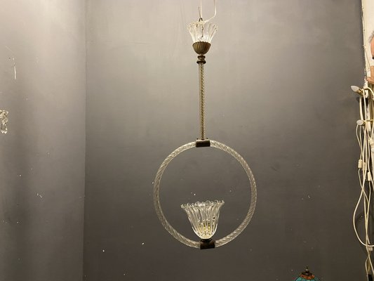 Murano Glass Pendant Light by Ercole Barovier, 1940s-JJC-1700264