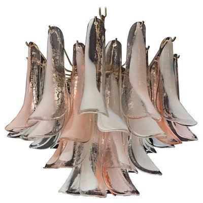 Murano Glass Pink and White Lattimo Chandelier from Mazzega, 1980s-MBH-1031936