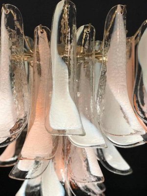 Murano Glass Pink and White Lattimo Chandelier from Mazzega, 1980s-MBH-1031936