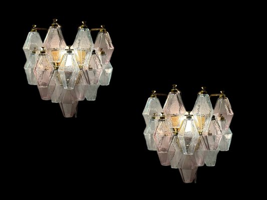 Murano Glass Polygon Sconces, 1980s, Set of 2-JJC-1756412