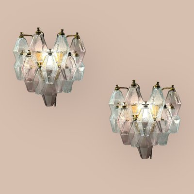 Murano Glass Polygon Sconces, 1980s, Set of 2-JJC-1756412