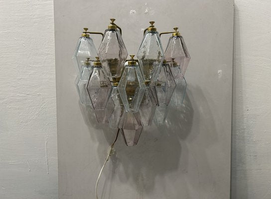 Murano Glass Polygon Sconces, 1980s, Set of 2-JJC-1756412