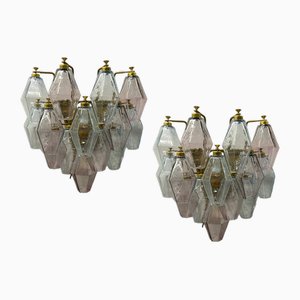 Murano Glass Polygon Sconces, 1980s, Set of 2-JJC-1756412