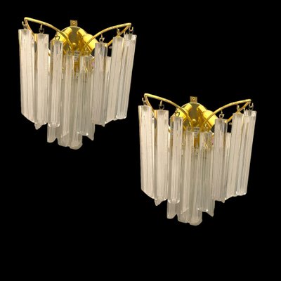 Murano Glass Prism Sconces by Paolo Venini for Novaresi, 1980s, Set of 2-JJC-1817887