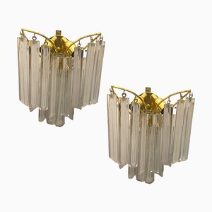 Murano Glass Prism Sconces by Paolo Venini for Novaresi, 1980s, Set of 2-JJC-1817887