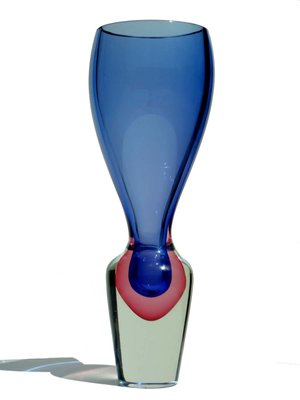 Murano Glass Purple Blue Pink Vase by Flavio Poli Seguso Sommerso, 1960s-KGD-2018470