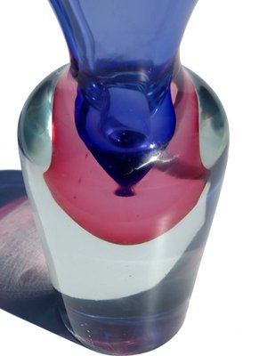 Murano Glass Purple Blue Pink Vase by Flavio Poli Seguso Sommerso, 1960s-KGD-2018470