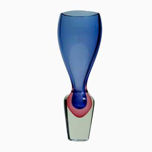 Murano Glass Purple Blue Pink Vase by Flavio Poli Seguso Sommerso, 1960s-KGD-2018470