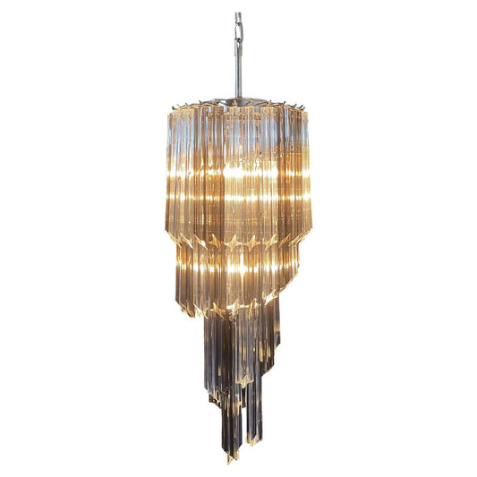 Murano Glass Quadriedri Prisms Chandelier, 1980s