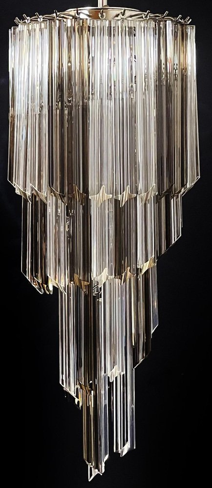 Murano Glass Quadriedri Prisms Chandelier, 1980s