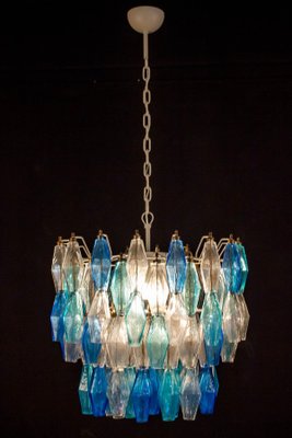 Murano Glass Sapphire Colored Poliedri Chandelier-MBH-1031596