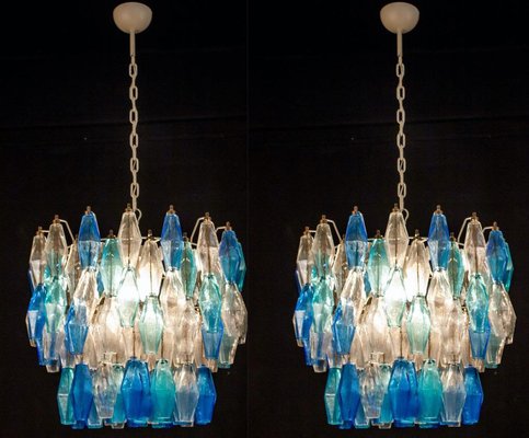 Murano Glass Sapphire Colored Poliedri Chandelier-MBH-1031596