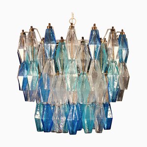 Murano Glass Sapphire Colored Poliedri Chandelier-MBH-1031596