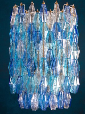 Murano Glass Sapphire Colored Poliedri Chandeliers, Set of 2-MBH-1066510