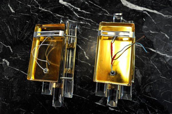 Murano Glass Sconces by Paolo Venini, Italy, 1970s, Set of 2-EJE-1373618