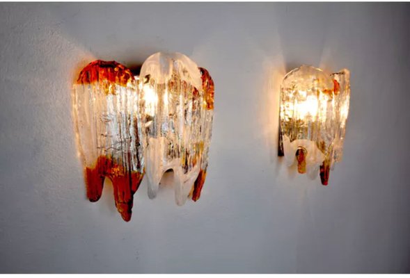 Murano Glass Sconces, Italy, 1960s, Set of 2-EJE-1373491