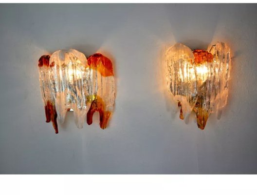 Murano Glass Sconces, Italy, 1960s, Set of 2-EJE-1373491