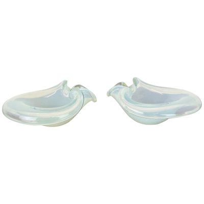 Murano Glass Shell Bowls by Antonio Da Ros Cenedese, 1960s, Set of 2-QZ-1125104