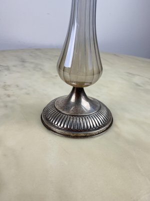 Murano Glass & Silver Vase, Italy, 1960s-YST-1787799