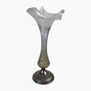 Murano Glass & Silver Vase, Italy, 1960s-YST-1787799