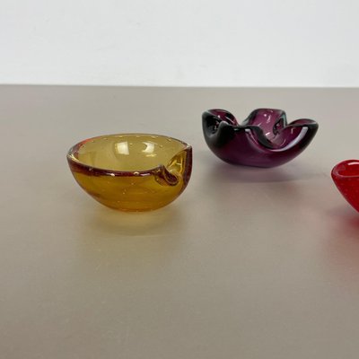 Murano Glass Sommerso Bowl or Ashtray, Italy, 1970s, Set of 3-QZ-1114562