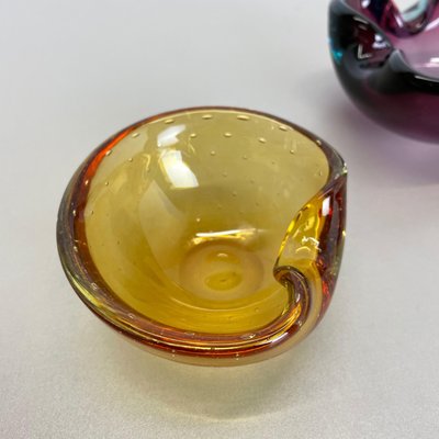 Murano Glass Sommerso Bowl or Ashtray, Italy, 1970s, Set of 3-QZ-1114562