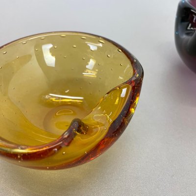 Murano Glass Sommerso Bowl or Ashtray, Italy, 1970s, Set of 3-QZ-1114562