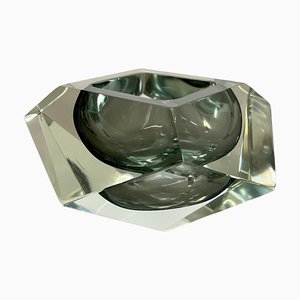 Murano Glass Sommerso Grey Diamond Ashtray by Flavio Poli, 1970s-QZ-1743364