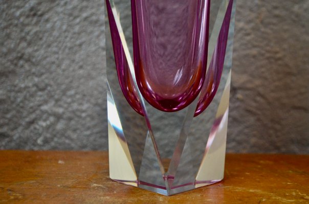 Murano Glass Sommerso Vase, 1970s-AIU-832899