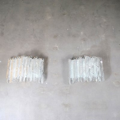 Murano Glass Spiral Sconces by Mazzega, 1960s, Set of 2-JQO-645801