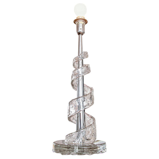 Murano Glass Spiral Table Lamp by Angelo Brotto for Esperia, Italy, 1970s