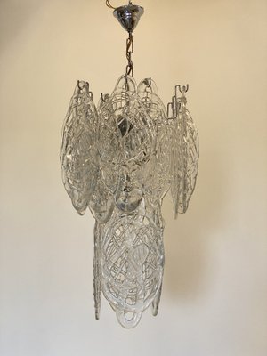 Murano Glass & Steel Chandelier, 1970s-NPC-1725712