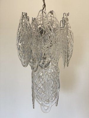 Murano Glass & Steel Chandelier, 1970s-NPC-1725712