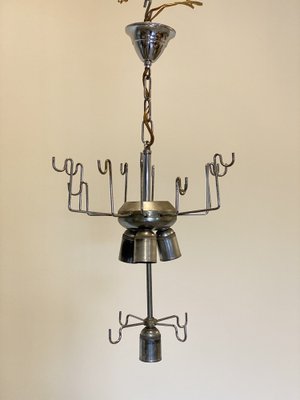 Murano Glass & Steel Chandelier, 1970s-NPC-1725712