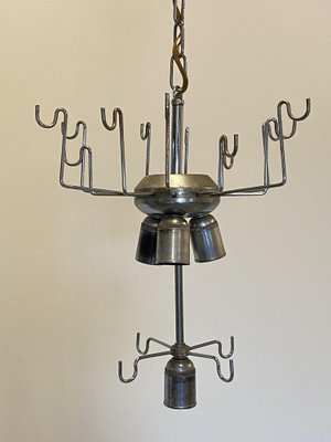 Murano Glass & Steel Chandelier, 1970s-NPC-1725712