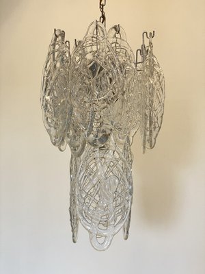 Murano Glass & Steel Chandelier, 1970s-NPC-1725712