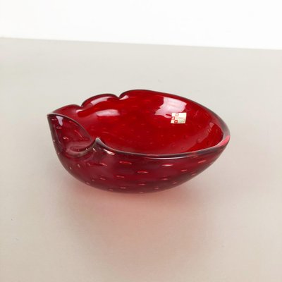 Murano Glass Strawberry Bowl Element Shell Ashtray, Italy, 1970s-QZ-1052928